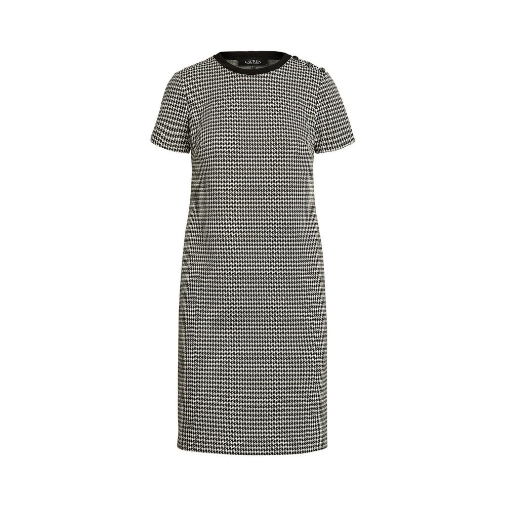 Lauren Ralph Lauren Womens Houndstooth Mini Shift Dress Black-Ivory 0 - Picture 4 of 4